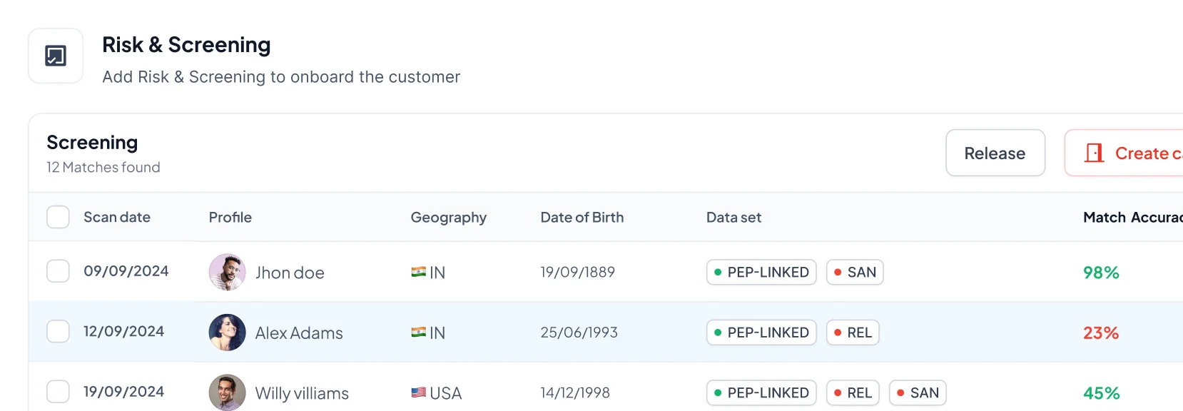 Name Screening image