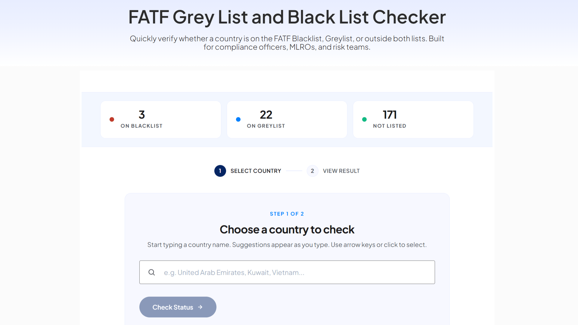 FATF Grey List and Black List Checker