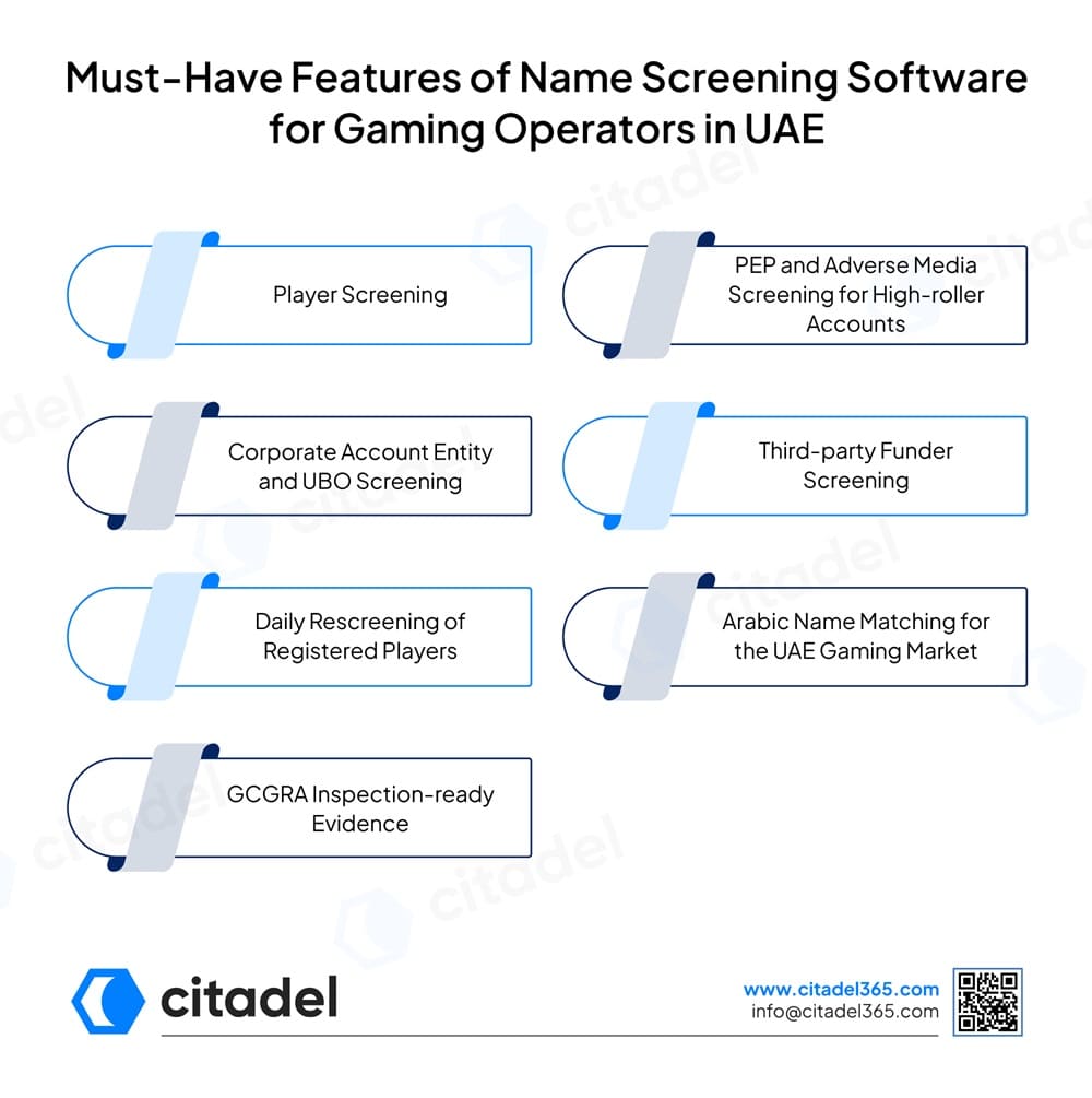 Must-Have Features of Name Screening Software for Gaming Operators in UAE