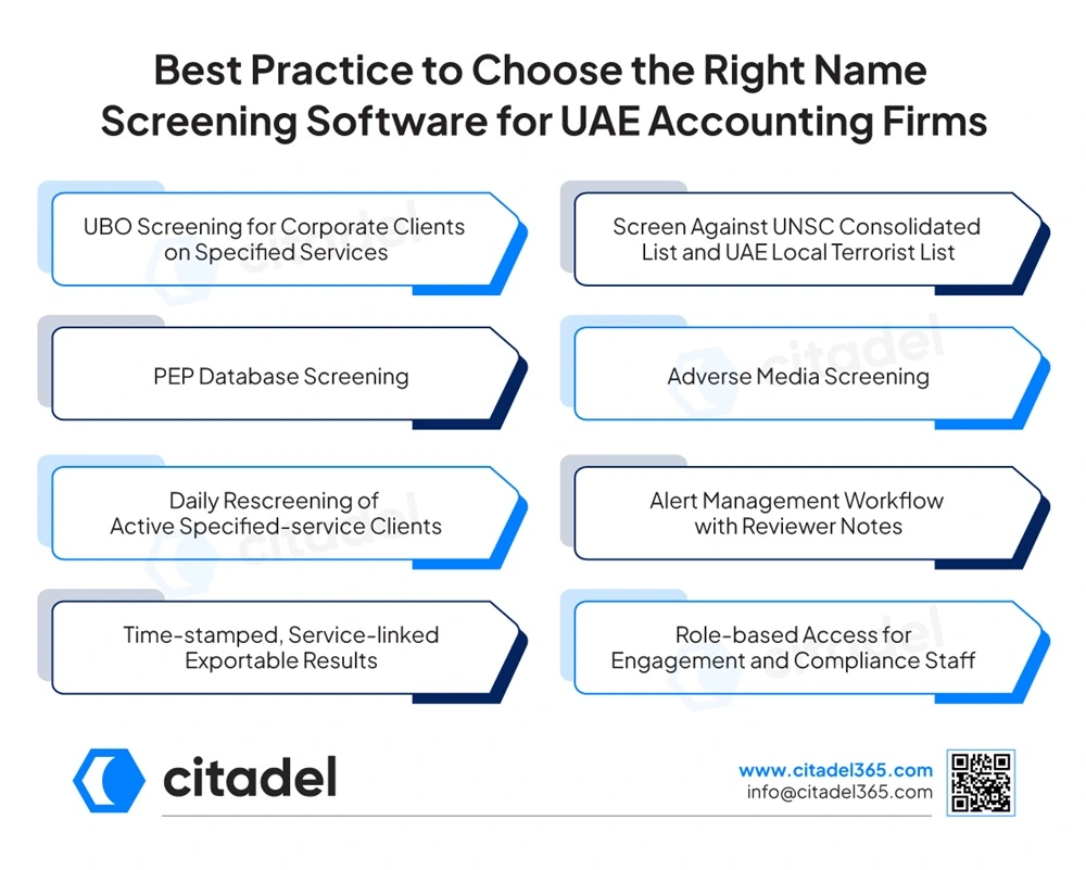 Best Practice to Choose the Right Name Screening Software for UAE Accounting Firms